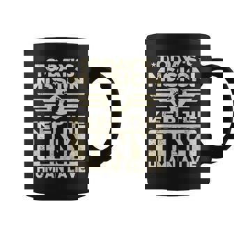 Todays Mission Keep Tiny Human Alive Funny Dad Fathers Day Coffee Mug - Thegiftio