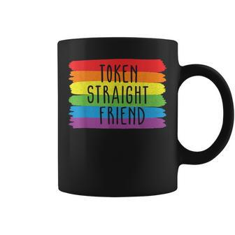 Token Straight Friend Rainbow Flag Colors Lgbtq Friend Group Coffee Mug - Thegiftio UK