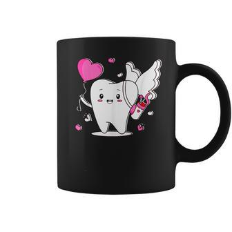 Tooth Holding Heart Dental Life Dentist Cute Valentines Day Coffee Mug - Seseable
