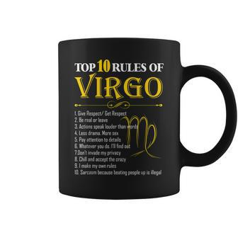 Top 10 Rules Of Virgo Zodiac Shirt August September Birthday Coffee Mug | Mazezy