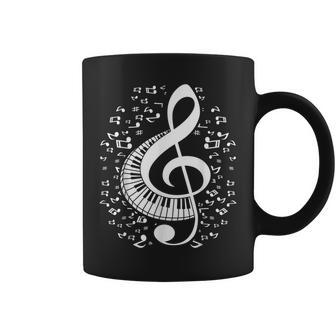 Treble Clef Keyboard Classical Music Notes Pianist Piano Coffee Mug | Mazezy