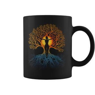 Tree Of Life With Woman Yoga Chakra Haka Yoga Graphic Coffee Mug | Mazezy