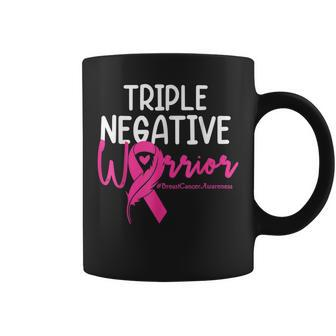 Triple Negative Warrior Pink Ribbon Breast Cancer Awareness Coffee Mug | Mazezy