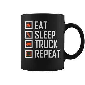 Trucker S For Men Eat Sleep Truck Repeat Coffee Mug - Seseable