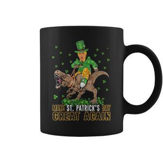 Trum Ride T Rex Make St Patricks Day Great Again Funny Coffee Mug - Seseable