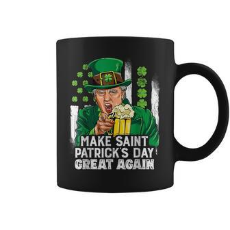 Trump Make St Patricks Day Great Again Funny Leprechaun Coffee Mug - Seseable