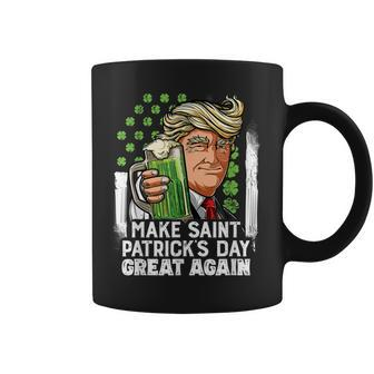 Trump Make St Patricks Day Great Again Funny Men Shamrock Coffee Mug - Seseable
