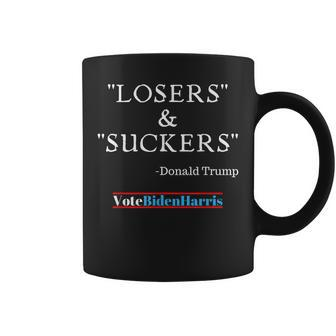 Trump Quote Saying Fallen Military Soldiers Losers & Suckers Coffee Mug | Mazezy