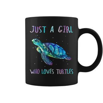 Turtle Watercolor Sea Ocean Just A Girl Who Loves Turtles V2 Coffee Mug - Seseable