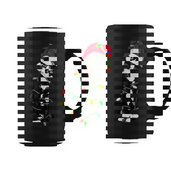 Tuxedo Cat Meow Santa Tuxie Christmas Tree Lights Cat Catmas Coffee Mug - Thegiftio