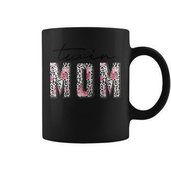 Twin Mom Leopard Floral Twin Mama Mother Of Two Mothers Day Gift For Womens Coffee Mug | Mazezy