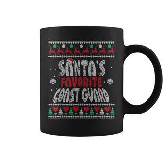 Ugly Christmas Santa Favorite Coast Guard Coffee Mug - Seseable
