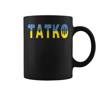 Ukraine Flag Trident Distressed Ukrainian Tatko Dad Tato Coffee Mug | Mazezy