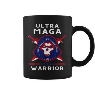 Ultra Maga Warrior Dad Anti Biden Us Flag Pro Trump Coffee Mug | Mazezy