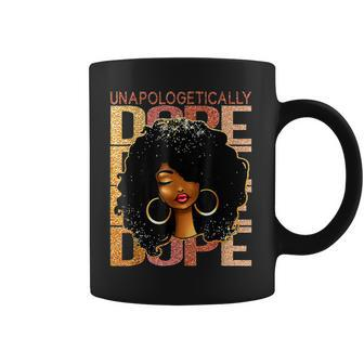 Unapologetically Dope Black Afro Black History Month V8 Coffee Mug - Seseable