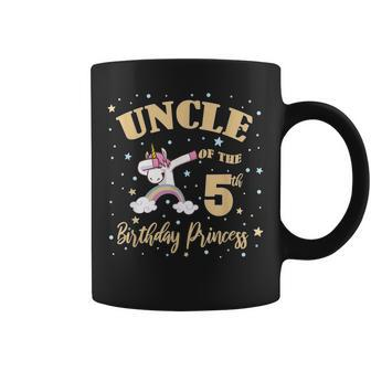 Uncle Of The 5Th Birthday Princess Girl Unicorn Bday Coffee Mug | Mazezy