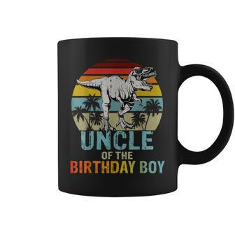 Uncle Of The Birthday Boy Dinosaur T Rex Family Matching Coffee Mug | Mazezy