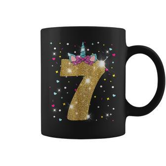 Unicorn 7Th Birthday Girl Seven 7 Years Old Coffee Mug - Seseable