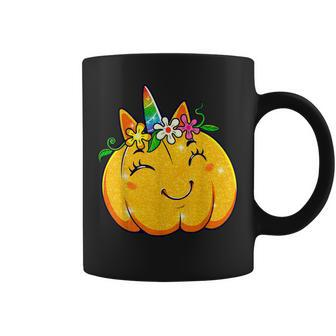 Unicorn Pumpkin Halloween Girl Cute Thanksgiving Girls Coffee Mug - Thegiftio UK