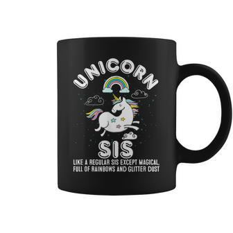 Unicorn Sis Sister Magical Full Of Rainbows Glitter Coffee Mug | Mazezy