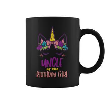 Unicorn Uncle Birthday Girl Party Family Matching Gift Men Gift For Mens Coffee Mug | Mazezy