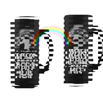 Unicorns Are Born In August Birthday T Shirt Rainbow Gift Coffee Mug | Mazezy