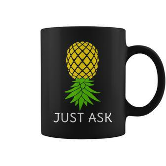 Upside Down Pineapple Sharing Swinger Coffee Mug | Mazezy