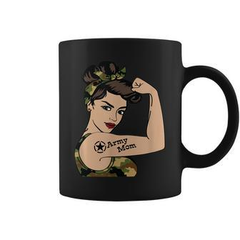 Us Army Mom Strong Mother Retro Camo Woman Parent Gift Coffee Mug | Mazezy DE