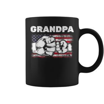 Us Flag Grandpa & Grandson Fist Bump Grandpa Gift For Mens Coffee Mug | Mazezy