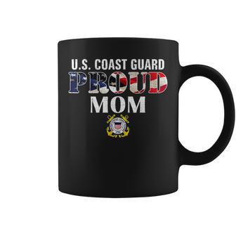 Us Proud Coast Guard Mom With American Flag Gift For Veteran Coffee Mug - Seseable