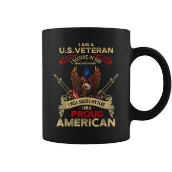 Us Veteran Believe In God Country Flag Proud American Gift Coffee Mug | Mazezy