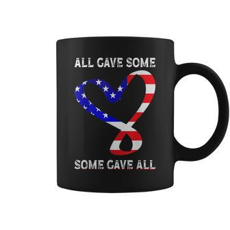 Usa Flag American Patriotic Heart Armed Forces Memorial Day Coffee Mug - Seseable