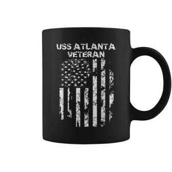 Uss Atlanta Military Veteran Distressed Usa Flag Coffee Mug - Seseable