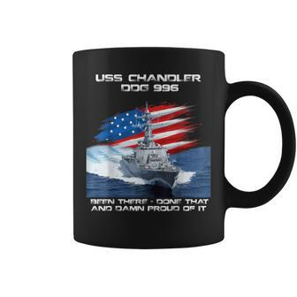 Uss Chandler Ddg-996 Destroyer Ship Usa Flag Veteran Xmas Coffee Mug - Seseable