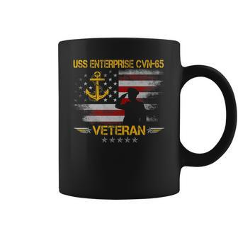 Uss Enterprise Cvn-65 Aircraft Carrier Veteran Flag Vintage Coffee Mug - Seseable