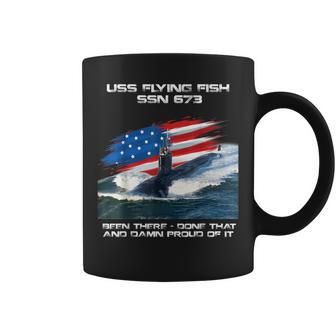 Uss Flying Fish Ssn-673 American Flag Submarine Veteran Xmas Coffee Mug - Seseable