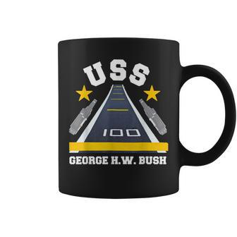 Uss George H W Bush Aircraft Carrier Military Veteran Coffee Mug - Seseable