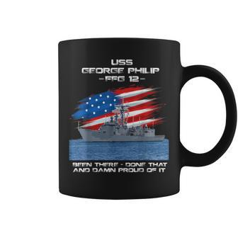 Uss George Philip Ffg-12 Class Frigate American Flag Veteran Coffee Mug - Seseable