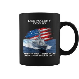 Uss Halsey Ddg-97 Destroyer Ship Usa Flag Veterans Day Xmas Coffee Mug - Seseable