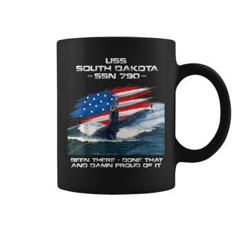 Uss South Dakota Ssn-790 American Flag Submarine Veteran Coffee Mug - Seseable