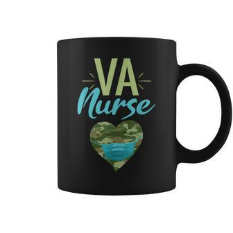 Va Nurse Heart Camouflage Camo Facemask Rn Coffee Mug - Seseable