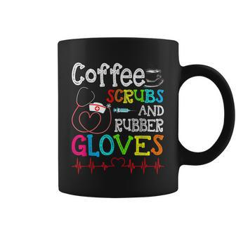 Valentines Day Nursing Coffee Scrubs And Rubber Gloves Nurse Coffee Mug - Seseable