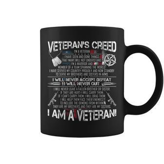 Veteran Creed Proud Veterans Dad Grandpa Men Coffee Mug - Seseable