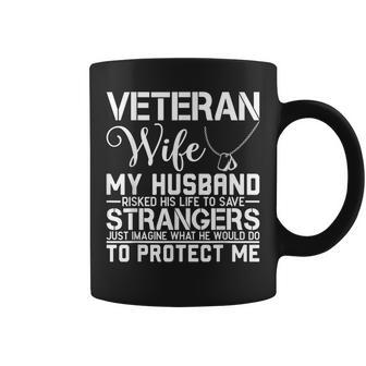 Veteran Wife Army Husband Soldier Saying Cool Military Gift V2 Coffee Mug - Seseable