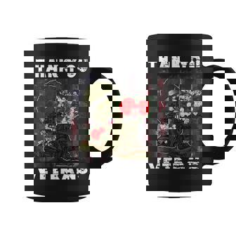 Veterans Thank You Vintage American Flag Veterans Day Coffee Mug - Seseable