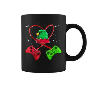 Video Game Controller Christmas Elf Hat Gamer Pajama Boys Coffee Mug - Thegiftio UK