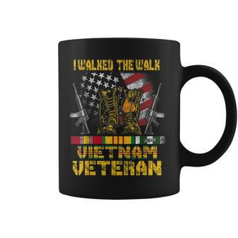Vietnam Veteran With Us Flag With Combat Boots Patriotic Coffee Mug - Seseable