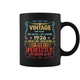 Vintage 1936 The Man Myth Legend 87 Year Old Birthday Gifts Coffee Mug - Seseable