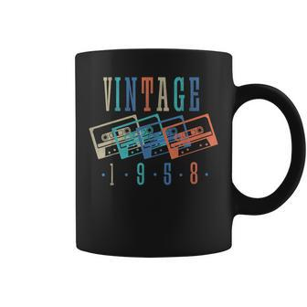 Vintage 1958 Cassette Tape 1958 Birthday Gifts 65 Year Old Coffee Mug | Mazezy