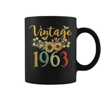 Vintage 1963 Sunflower 60Th Birthday Awesome Since 1963 Coffee Mug - Seseable